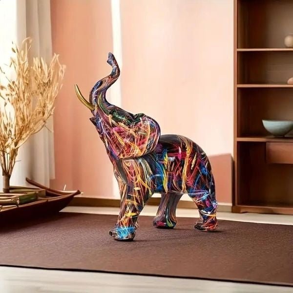 Virelle Maison - Statuette d’éléphant en résine peinte style graffiti | Virelle Maison