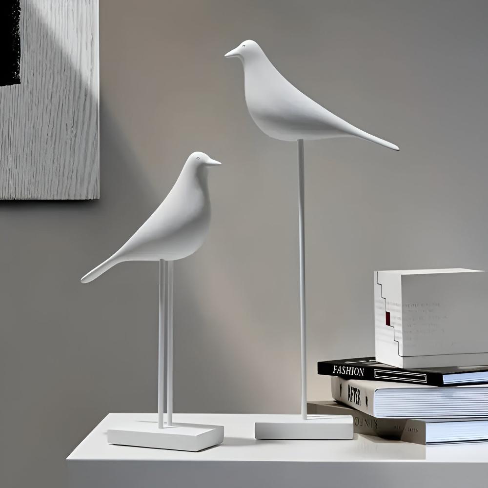 Virelle Maison - Statuettes décoratives minimalistes oiseaux en céramique