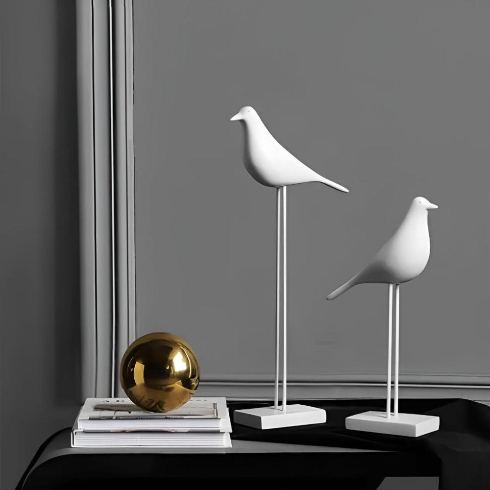 Virelle Maison - Statuettes décoratives minimalistes oiseaux en céramique