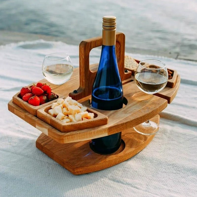 Virelle Maison - Table de pique - nique en bois pliable pour vin et apéritif | Virelle Maison