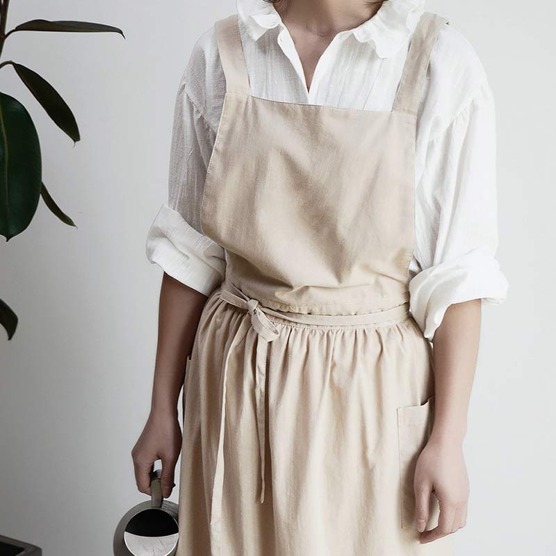 Virelle Maison - Tablier de cuisine en coton à dos croisé avec poches | Virelle Maison