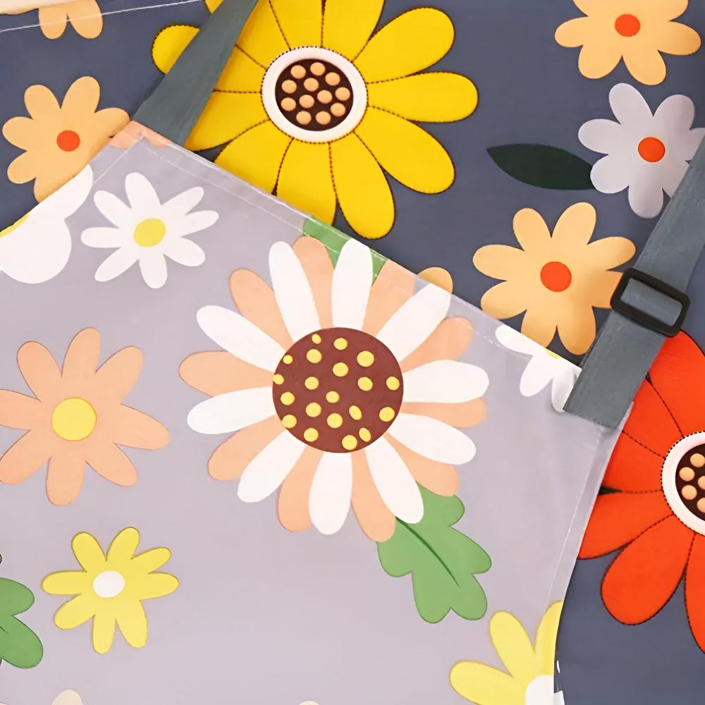 Virelle Maison - Tablier de cuisine en coton enduit à imprimé floral vintage | Virelle Maison