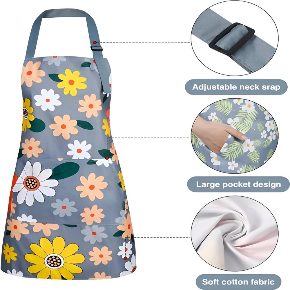 Virelle Maison - Tablier de cuisine en coton enduit à imprimé floral vintage | Virelle Maison