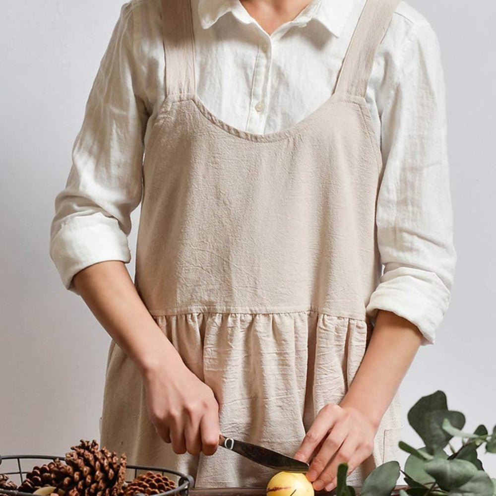 Virelle Maison - Tablier en coton à dos croisé avec poches pratiques | Virelle Maison