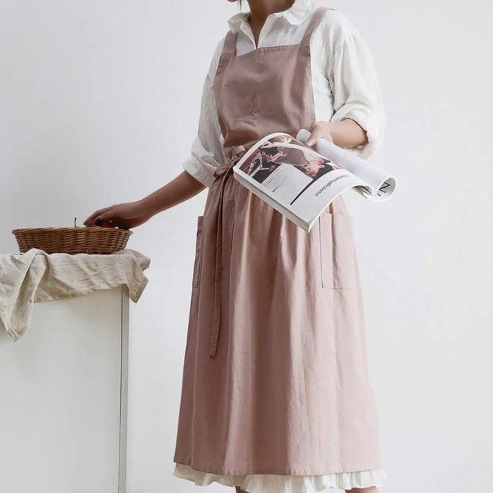 Virelle Maison - Tablier en coton croisé avec poches pratiques | Virelle Maison