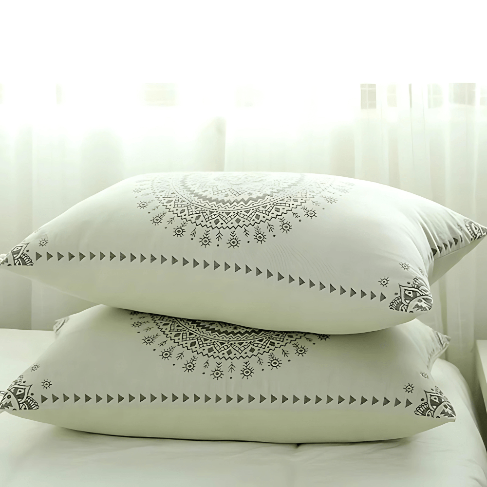 Virelle Maison - Taies d’oreiller coton léger motif mandala | Virelle Maison