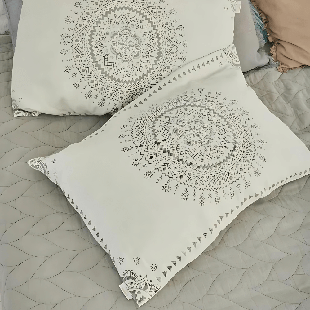 Virelle Maison - Taies d’oreiller coton léger motif mandala | Virelle Maison