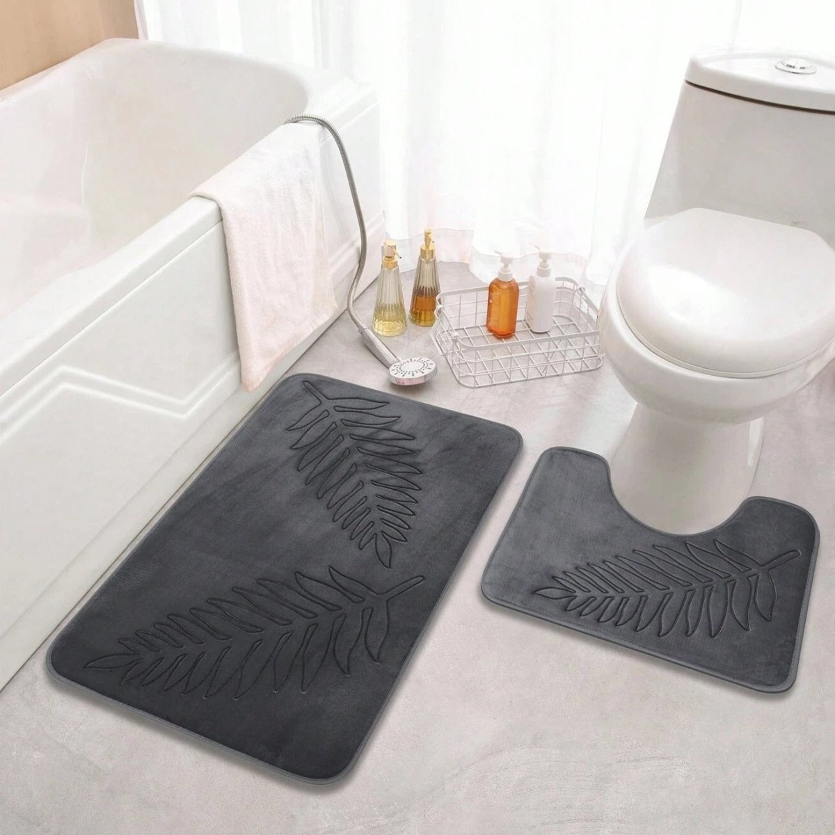 Virelle Maison - Tapis de bain en mousse à mémoire de forme – Surface veloutée absorbante | Virelle Maison
