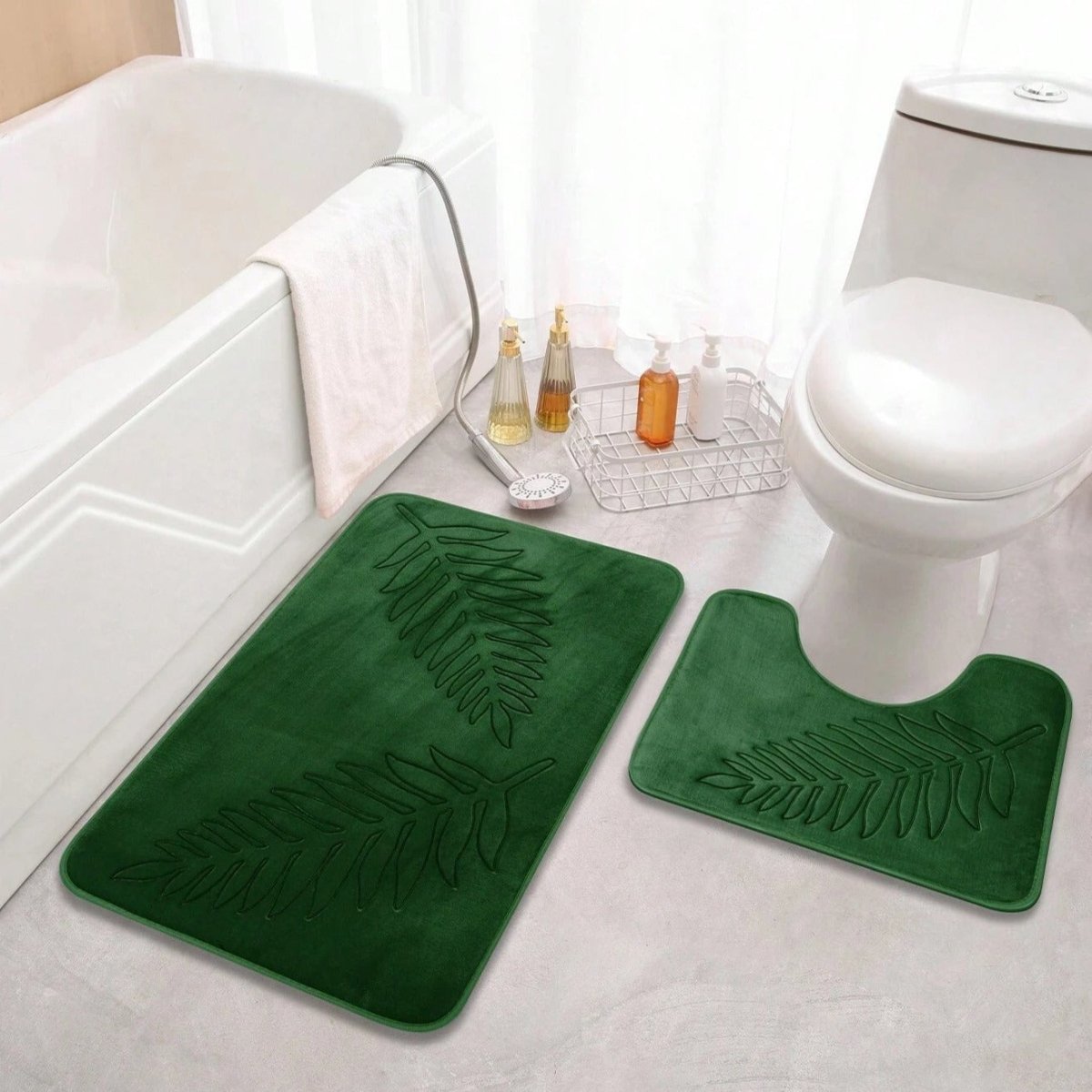 Virelle Maison - Tapis de bain en mousse à mémoire de forme – Surface veloutée absorbante | Virelle Maison