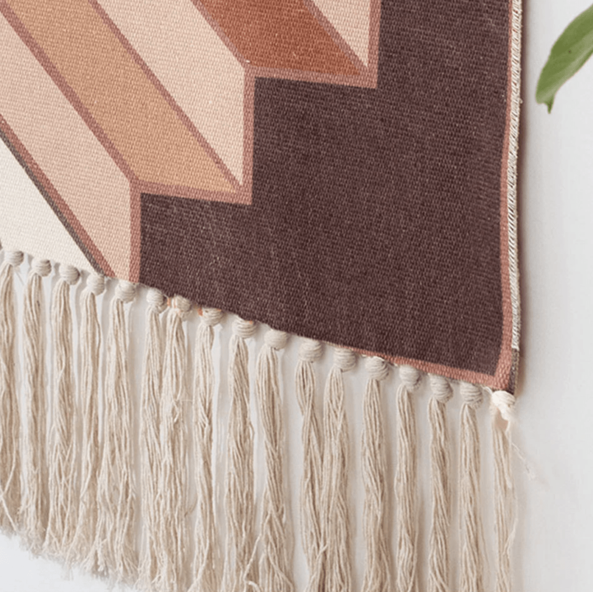 Virelle Maison - Tapis mural en coton tissé à franges géométriques | Virelle Maison