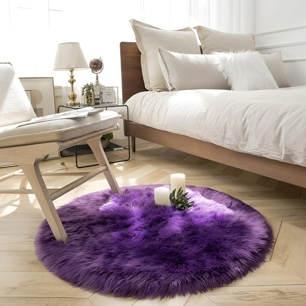 Virelle Maison - Tapis rond moelleux en velours avec dos antidérapant | Virelle Maison