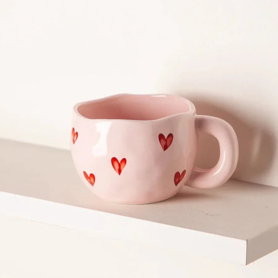 Virelle Maison - Tasse en céramique avec motif cœur rose | Virelle Maison