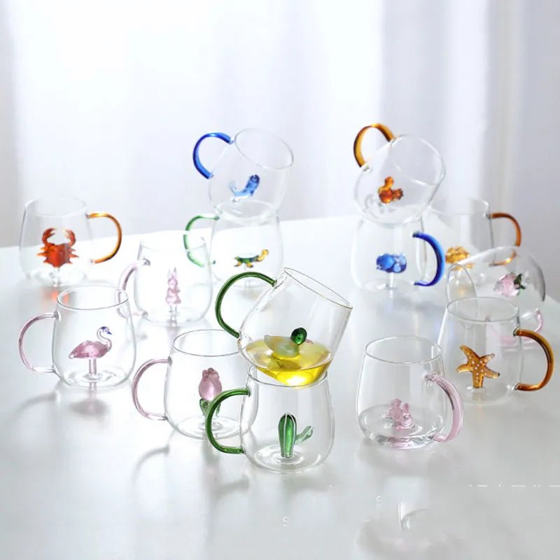 Virelle Maison - Tasse en verre borosilicate avec motif animal 3D | Virelle Maison