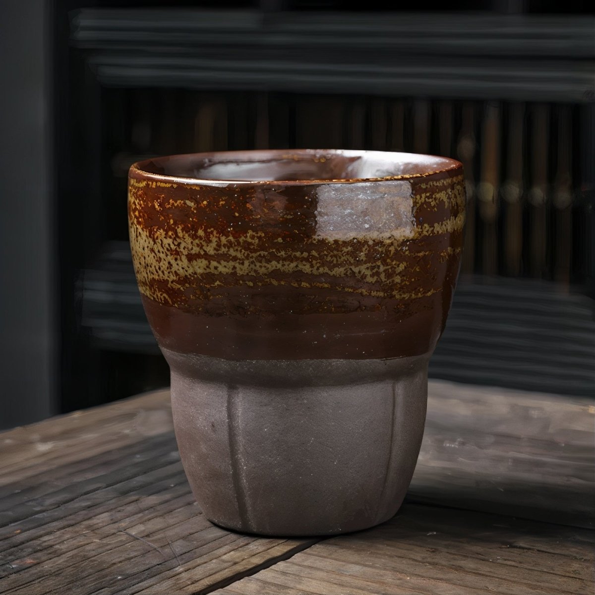 Virelle Maison - Tasses à café obliques en céramique avec poignée en bois | Virelle Maison