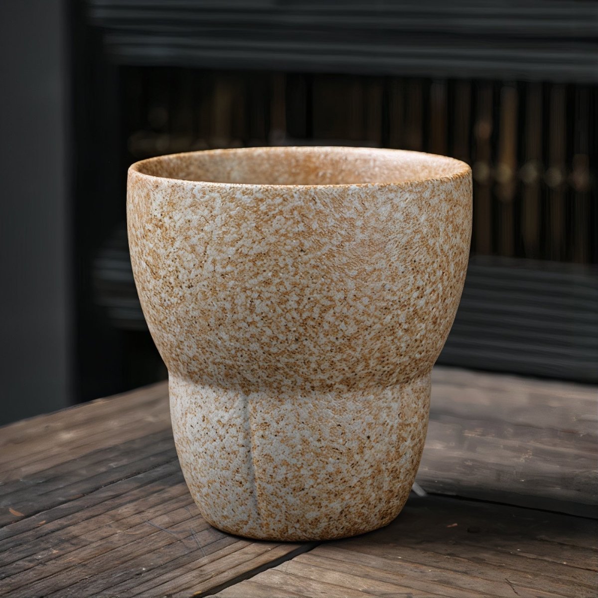 Virelle Maison - Tasses à café obliques en céramique avec poignée en bois | Virelle Maison