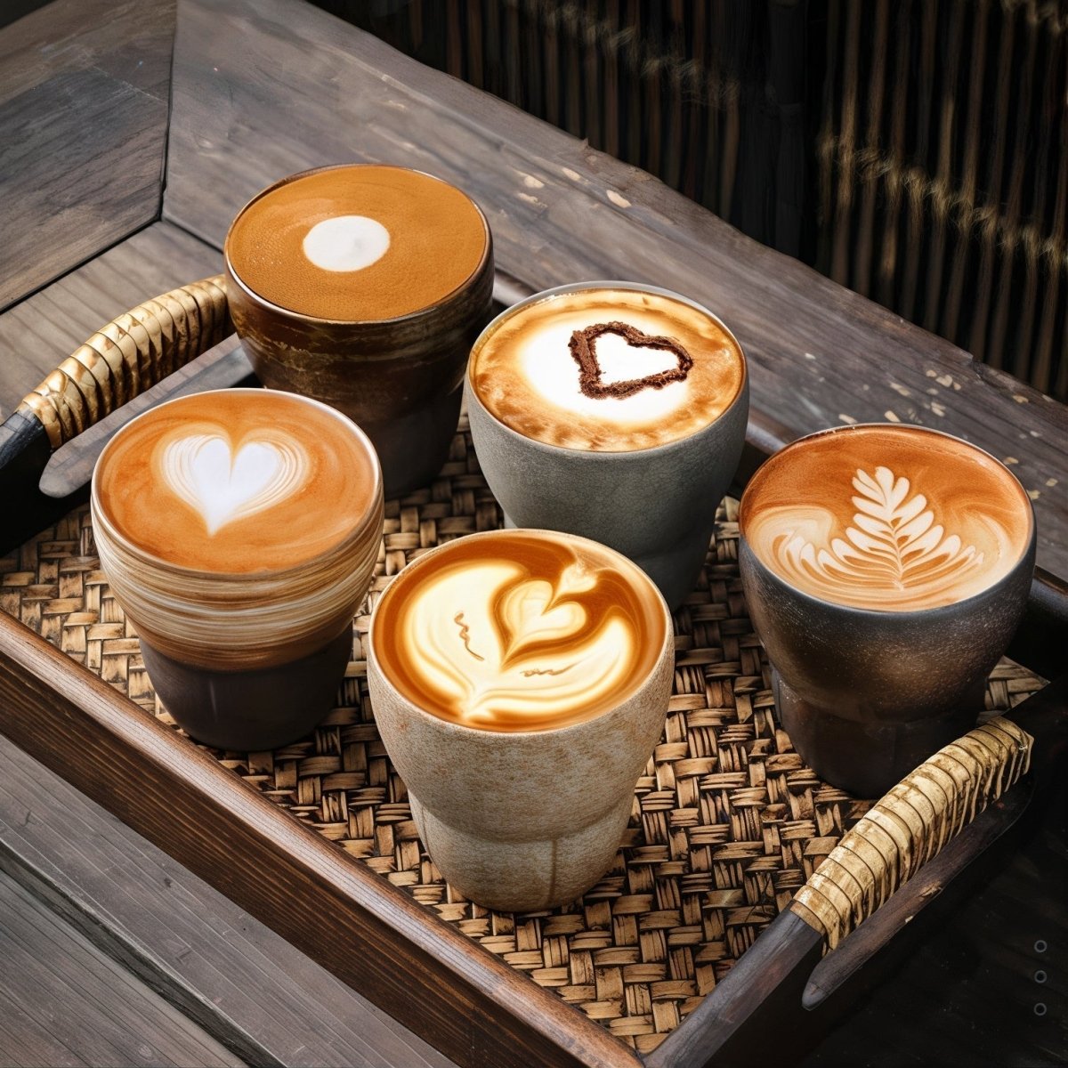 Virelle Maison - Tasses à café obliques en céramique avec poignée en bois | Virelle Maison