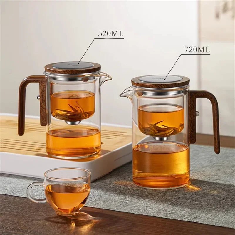 Virelle Maison - Théière en verre borosilicaté – Infuseur acier et poignée bois | Virelle Maison