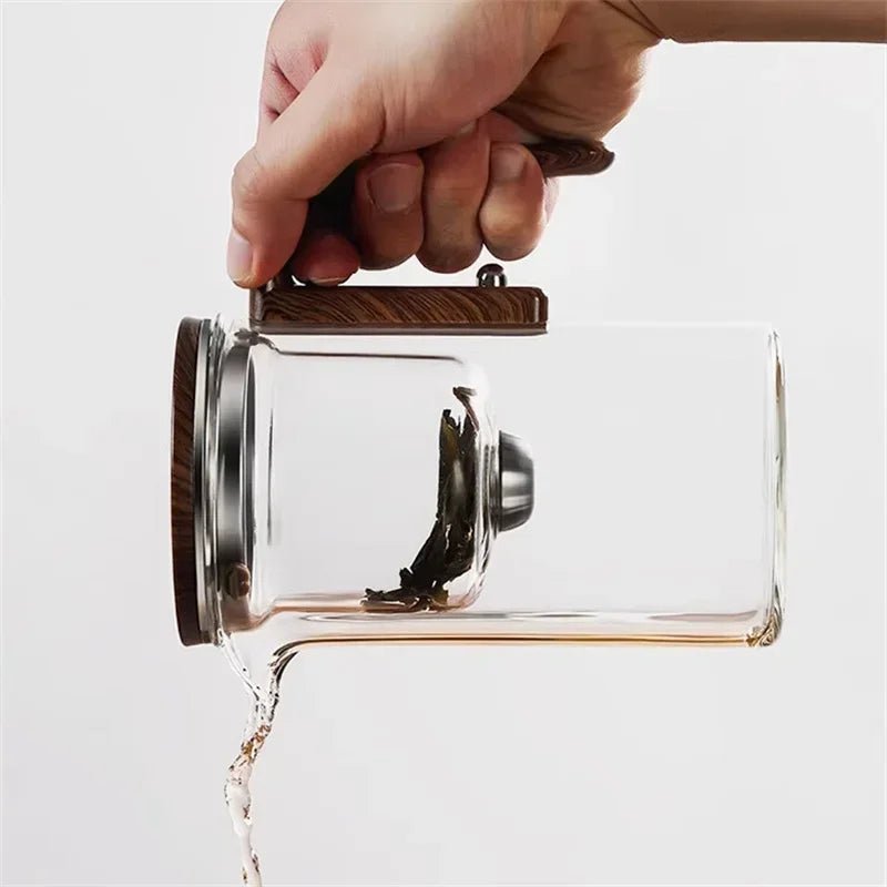 Virelle Maison - Théière en verre borosilicaté – Infuseur acier et poignée bois | Virelle Maison