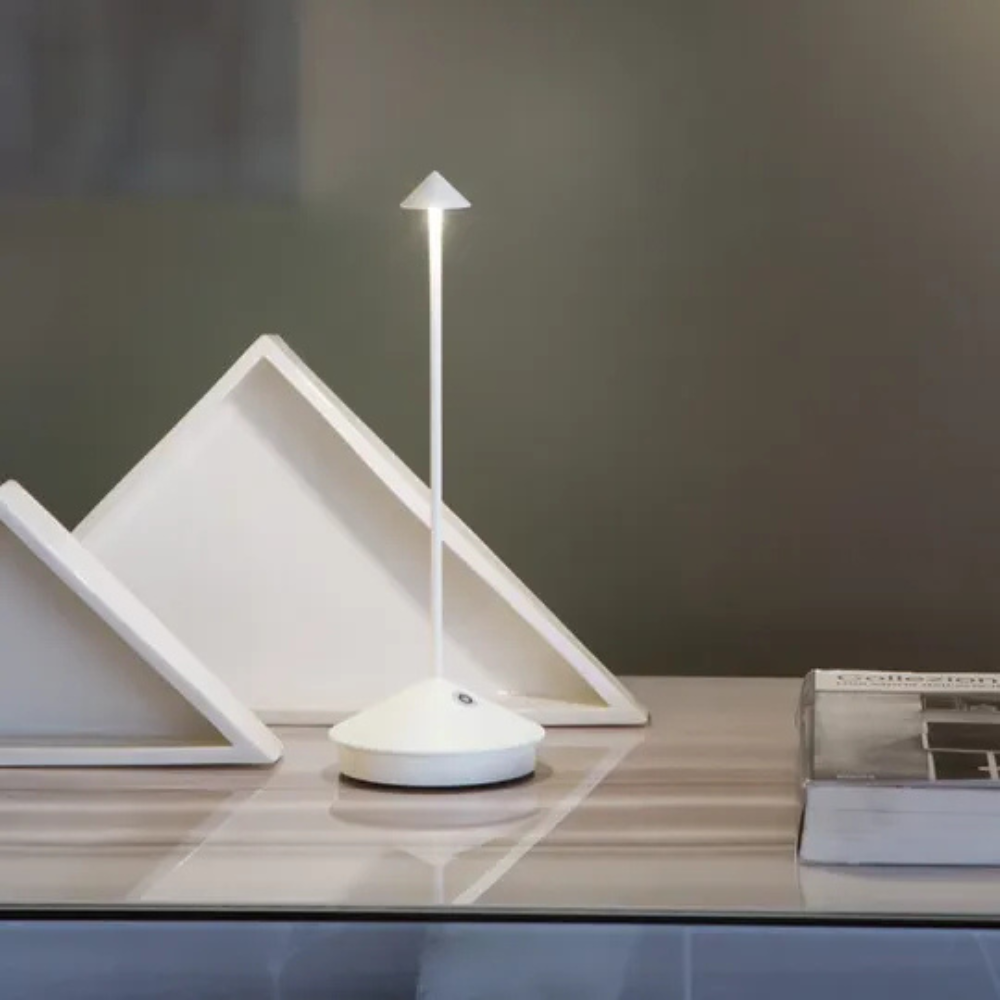 Lampe de table LED sans fil en aluminium brossé | Virelle Maison