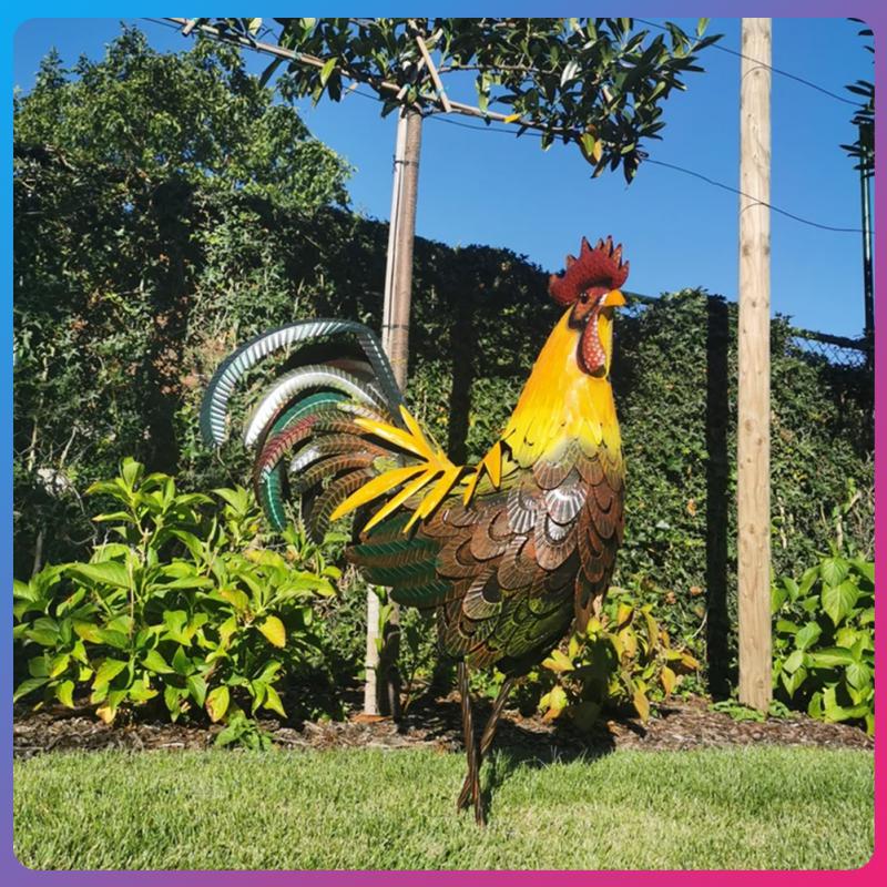 Coq décoratif en métal peint à la main | Virelle Maison