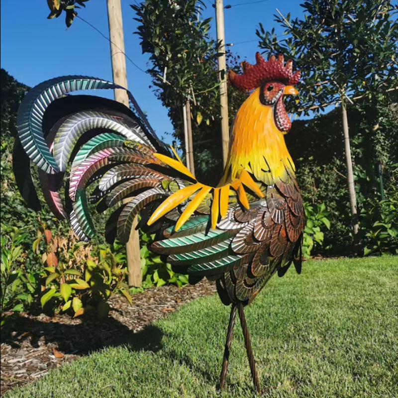Coq décoratif en métal peint à la main | Virelle Maison