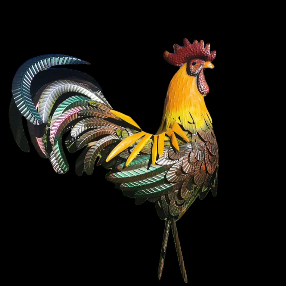Coq décoratif en métal peint à la main | Virelle Maison