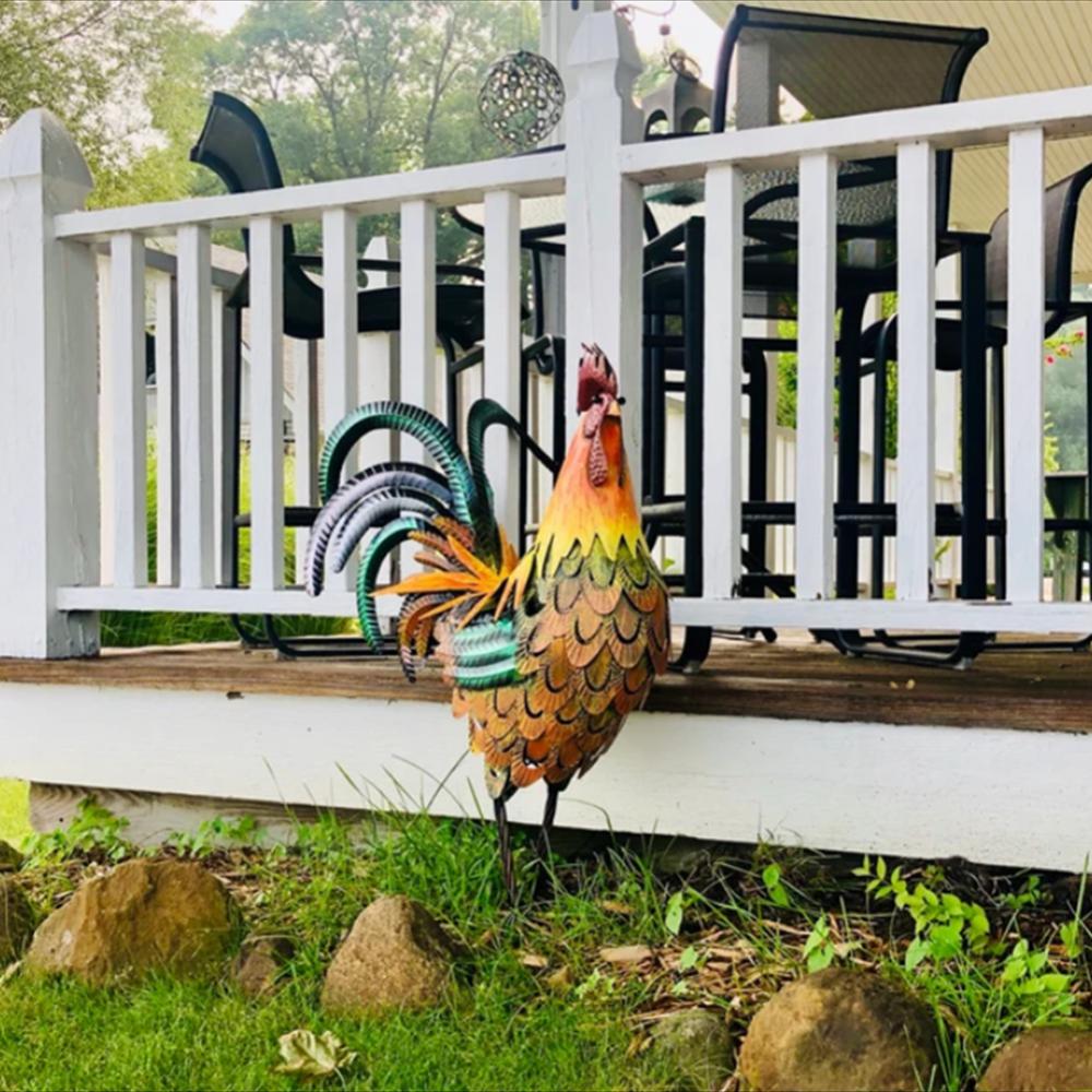 Coq décoratif en métal peint à la main | Virelle Maison