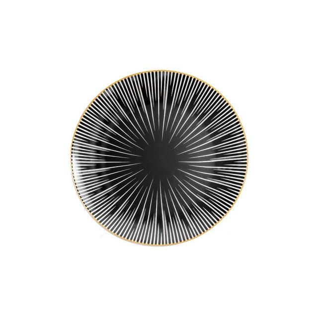 Virelle Maison - Assiette en céramique ronde à motifs abstraits | Virelle Maison