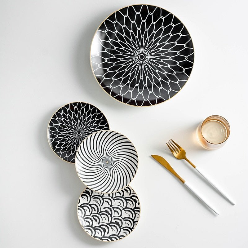 Virelle Maison - Assiette en céramique ronde à motifs abstraits | Virelle Maison