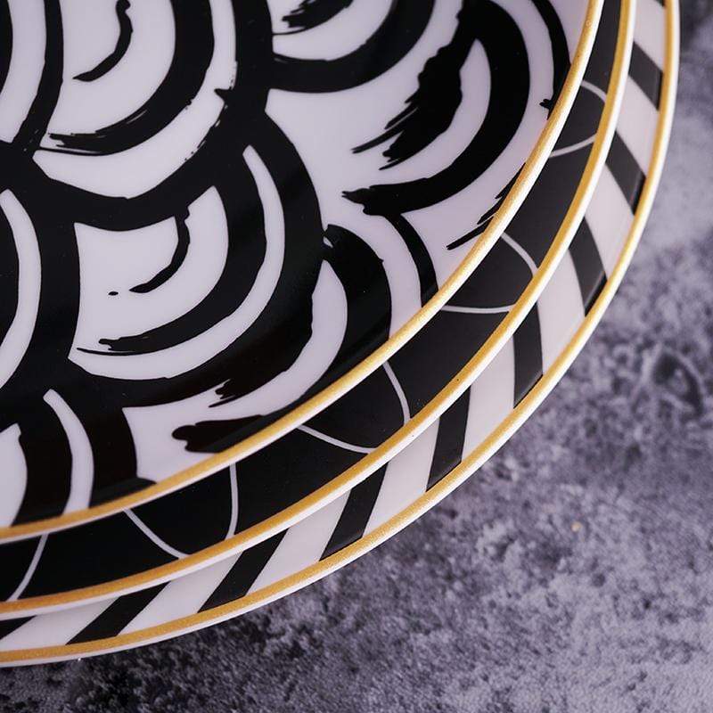 Virelle Maison - Assiette en céramique ronde à motifs abstraits | Virelle Maison
