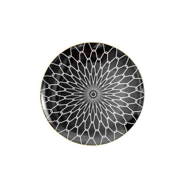 Virelle Maison - Assiette en céramique ronde à motifs abstraits | Virelle Maison