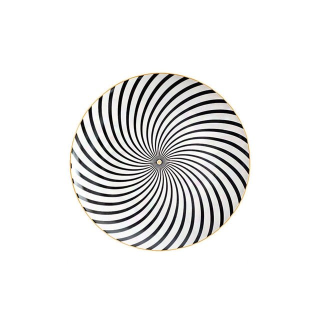 Virelle Maison - Assiette en céramique ronde à motifs abstraits | Virelle Maison