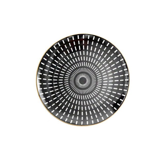Virelle Maison - Assiette en céramique ronde à motifs abstraits | Virelle Maison
