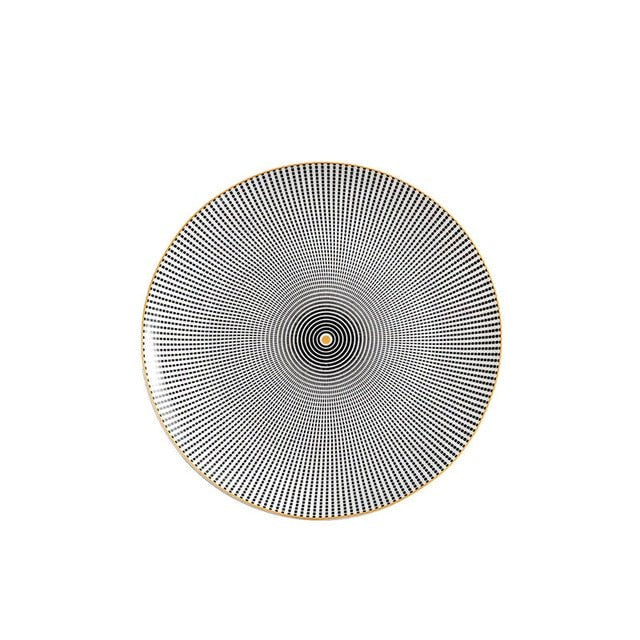 Virelle Maison - Assiette en céramique ronde à motifs abstraits | Virelle Maison