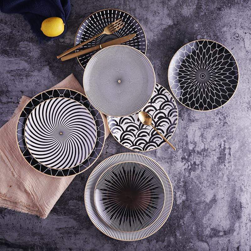 Virelle Maison - Assiette en céramique ronde à motifs abstraits | Virelle Maison