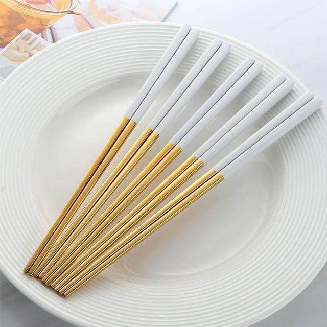 Virelle Maison - Baguettes japonaises en acier noir mat texturé, lot de 5 | Virelle Maison