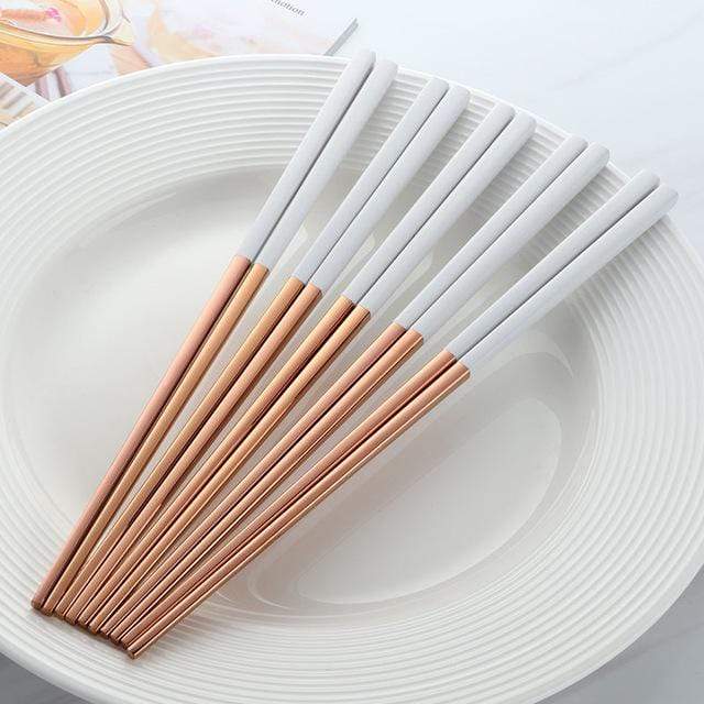 Virelle Maison - Baguettes japonaises en acier noir mat texturé, lot de 5 | Virelle Maison