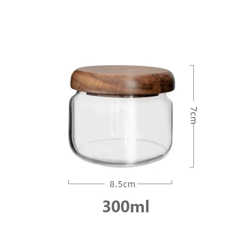 Virelle Maison - Bocal de conservation en verre transparent – Couvercle en bois d’acacia | Virelle Maison