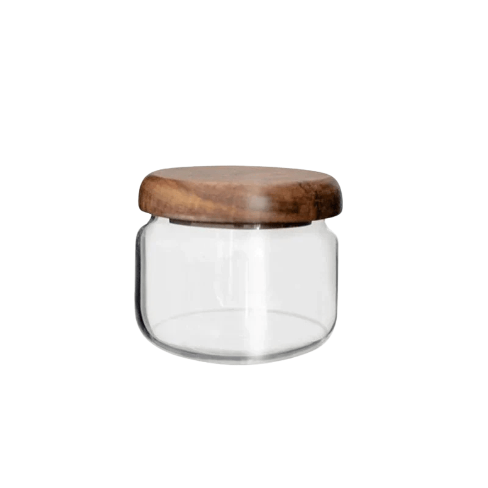 Virelle Maison - Bocal de conservation en verre transparent – Couvercle en bois d’acacia | Virelle Maison
