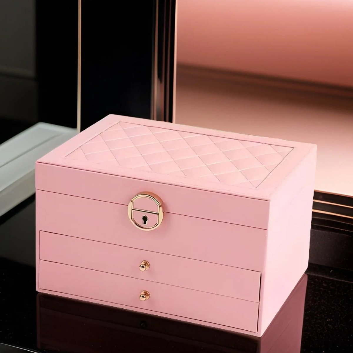Virelle Maison - Boîte à bijoux en simili cuir à compartiments superposés | Virelle Maison