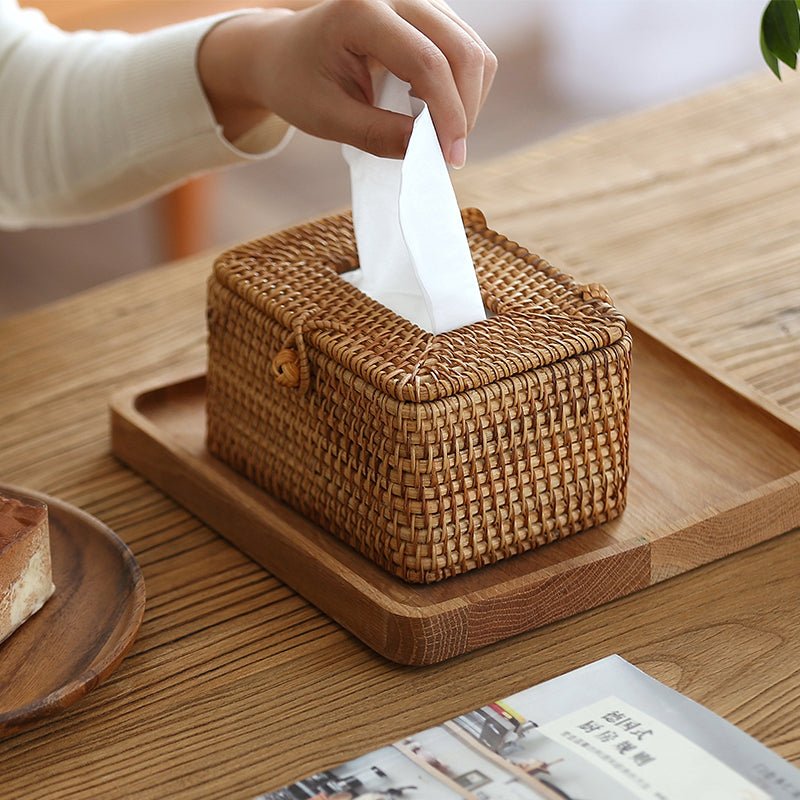Virelle Maison - Boîte à mouchoirs décorative en rotin tressé naturel | Virelle Maison