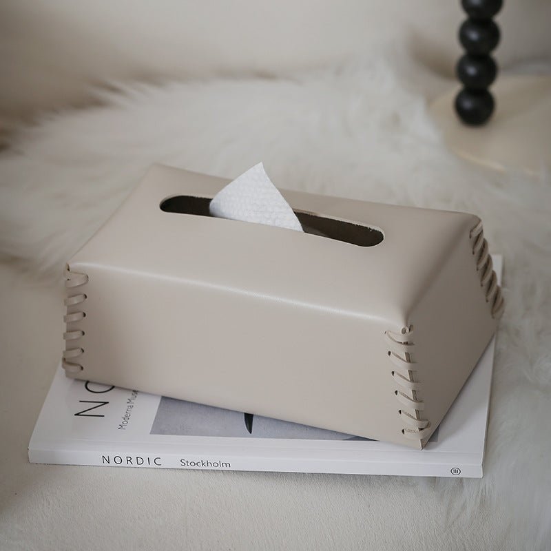Virelle Maison - Boîte à mouchoirs en cuir tressé | Virelle Maison