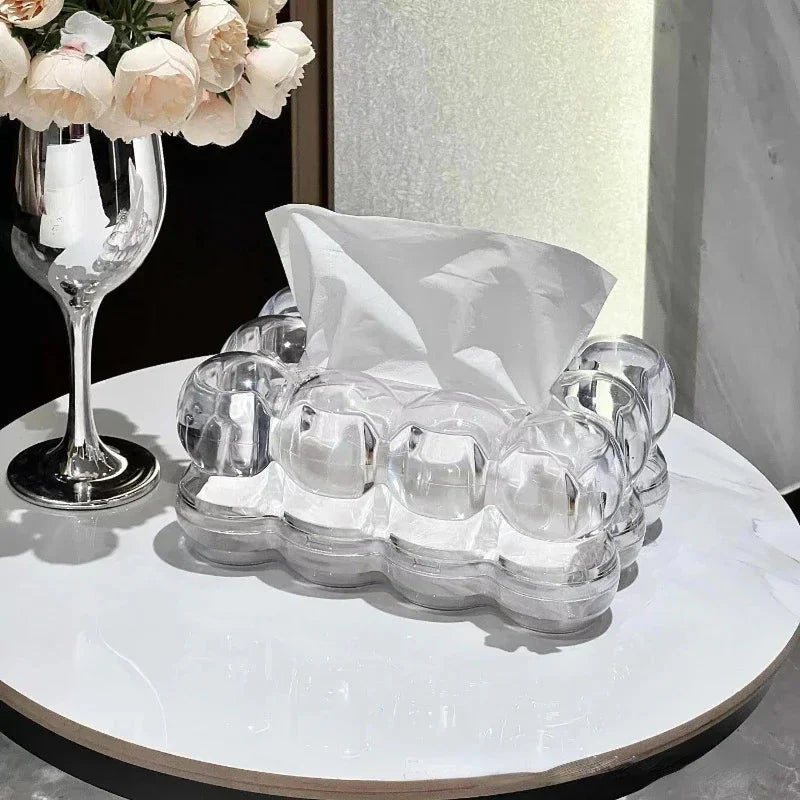 Virelle Maison - Boîte à mouchoirs en résine transparente effet verre | Virelle Maison