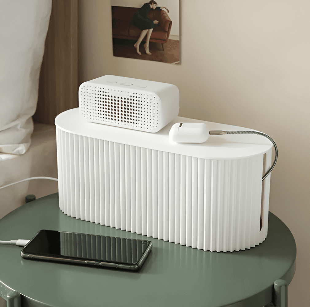 Virelle Maison - Boîte de rangement pour câbles en plastique nervuré minimaliste | Virelle Maison