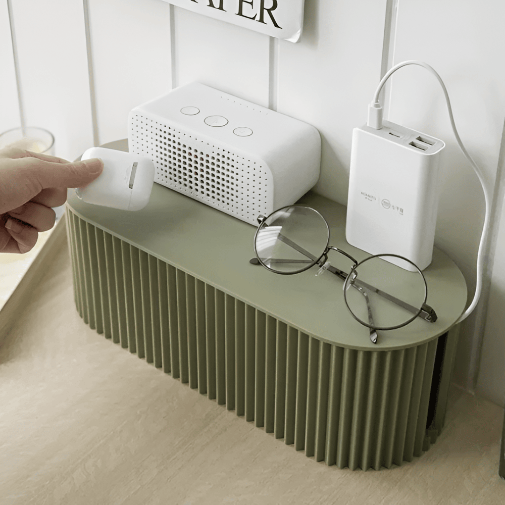 Virelle Maison - Boîte de rangement pour câbles en plastique nervuré minimaliste | Virelle Maison