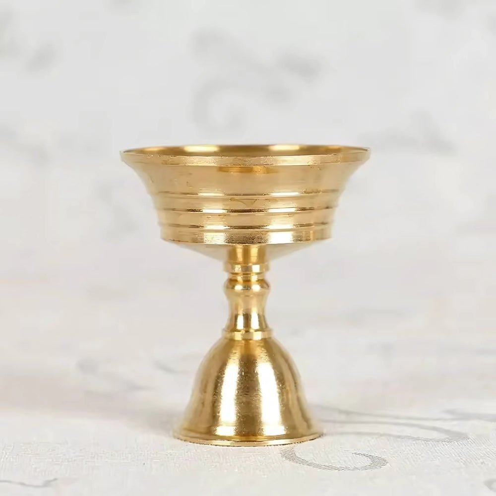 Virelle Maison - Bougeoir coupe en cuivre finition vintage sur base piédestal