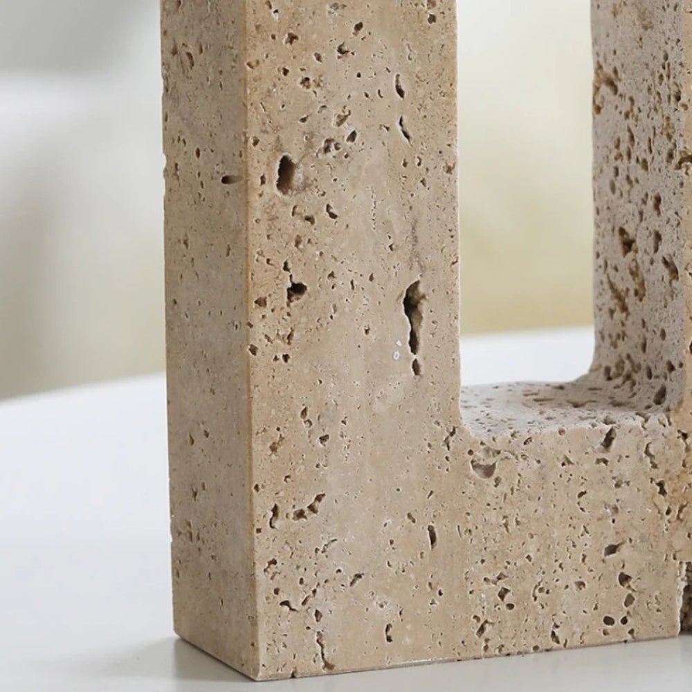 Virelle Maison - Bougeoir sculptural en travertin pour deux bougies | Virelle Maison