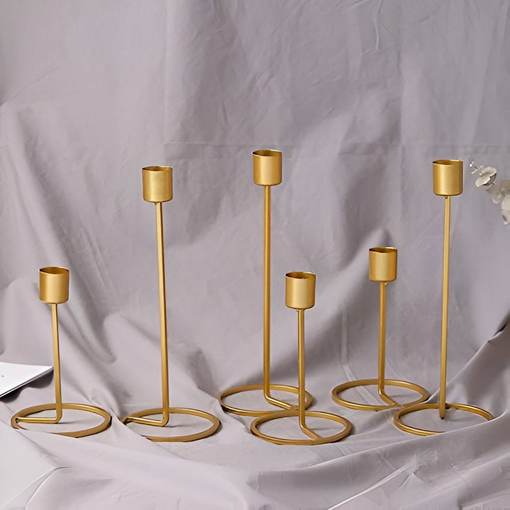 Virelle Maison - Bougeoirs en métal doré au design romantique et raffiné