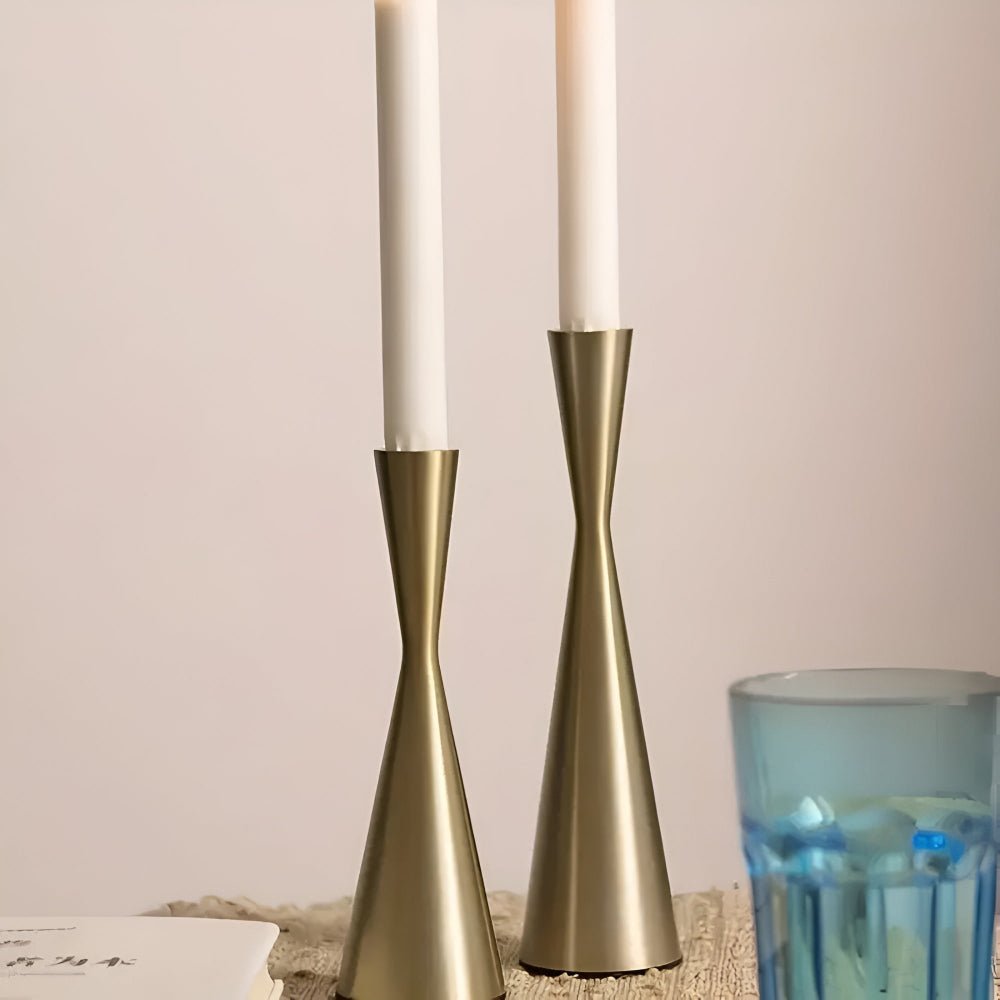 Virelle Maison - Bougeoirs nordiques en laiton avec design cintré – set de 3