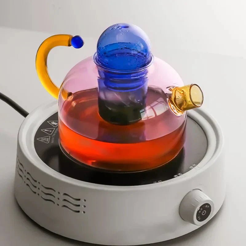 Virelle Maison - Bouilloire translucide en verre borosilicate avec tasses | Virelle Maison